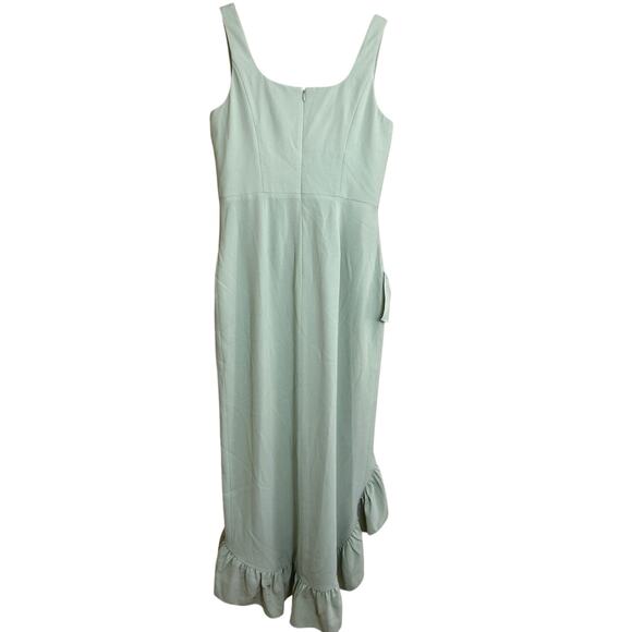 Dress the Population Charlene Ruffle Gown Dress Sage Green Large Wedding - Picture 9 of 13